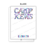 Rainbow Balloon Summer Camp Camping Note Cards Stationery • Fill in Blank, Lined or Blank Cards