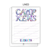Rainbow Balloon Summer Camp Camping Note Cards Stationery • Fill in Blank, Lined or Blank Cards
