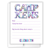 Rainbow Balloon Summer Camp Camping Note Cards Stationery • Fill in Blank, Lined or Blank Cards