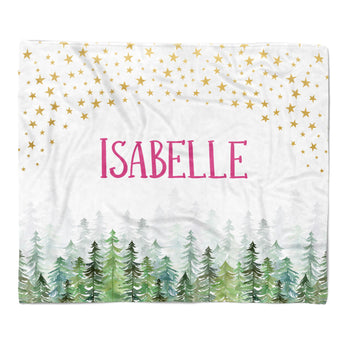Stars Trees Minky Blanket Personalized Custom
