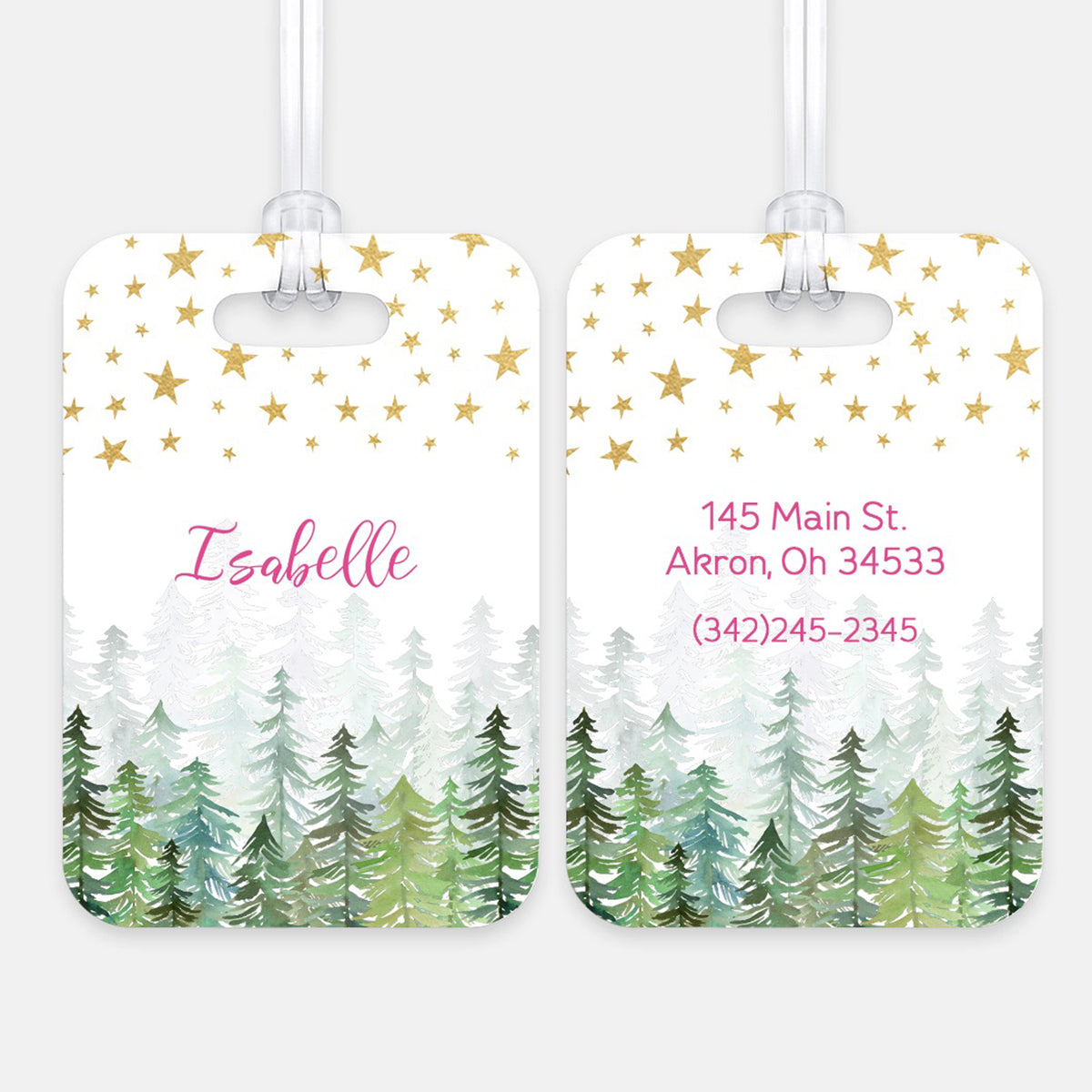 Stars Trees Luggage Bag Tag