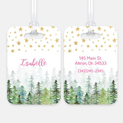 Stars Trees Luggage Bag Tag