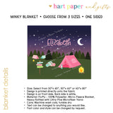 Camping Summer Camp Minky Blanket Personalized Custom