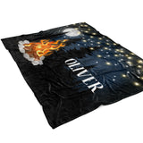 Bonfire Camping Summer Camp Minky Blanket Personalized Custom