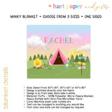 Camping Summer Camp Minky Blanket Personalized Custom