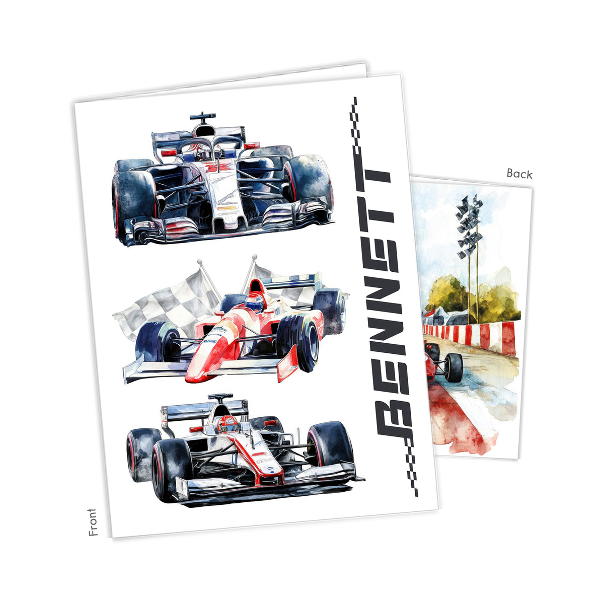 Race Car Personalized Custom 2-Pocket Folder • School Office Supplies