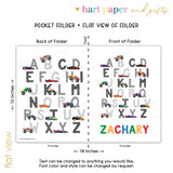 Alphabet Truck Car Personalized 2-Pocket Folder