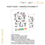 Alphabet Truck Car Personalized 2-Pocket Folder