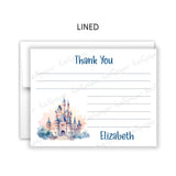 Castle Thank You Note Card Stationery • Fill in Blank, Lined or Blank Cards