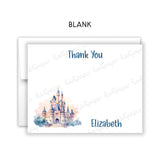 Castle Thank You Note Card Stationery • Fill in Blank, Lined or Blank Cards