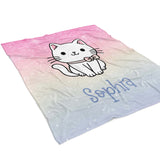 Cat Rainbow Minky Blanket Personalized Custom
