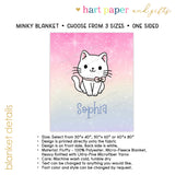 Cat Rainbow Minky Blanket Personalized Custom
