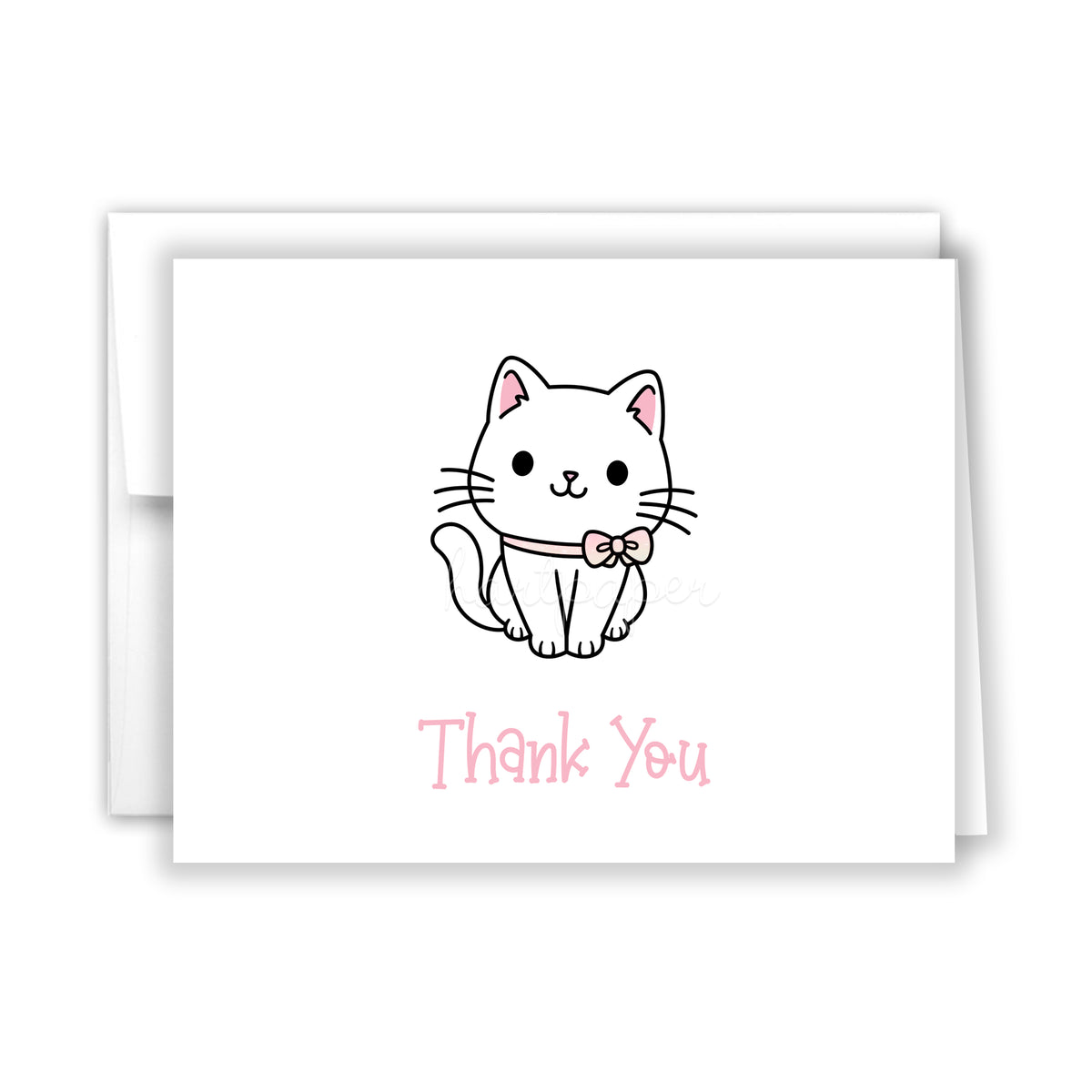 Cat Thank You Cards Note Card Personalized Custom Stationery • Flat or Folded