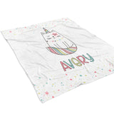 Cat Rainbow Minky Blanket Personalized Custom