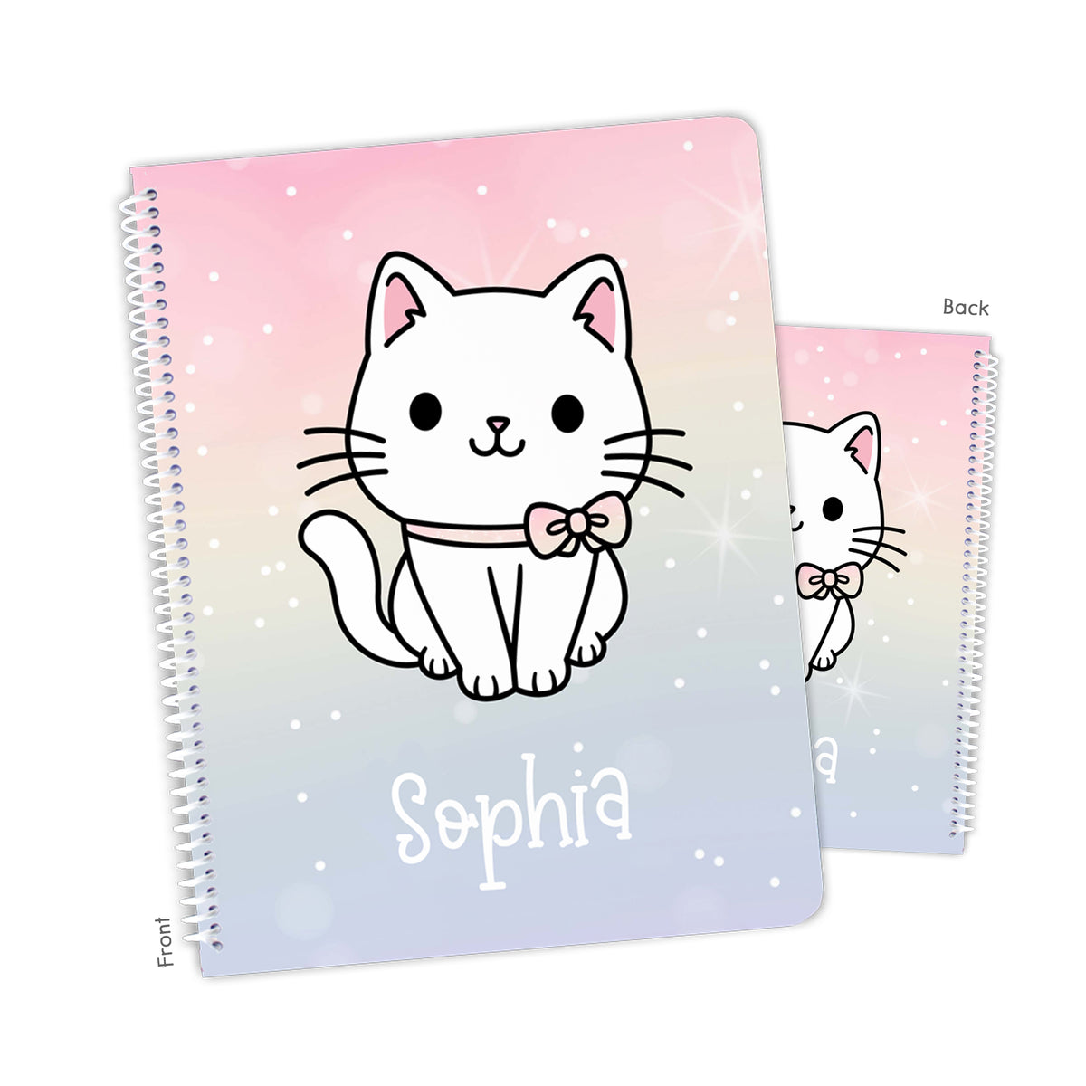Kitten Cat Personalized Custom Notebook or Sketchbook • School Office Supplies