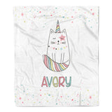 Cat Rainbow Minky Blanket Personalized Custom