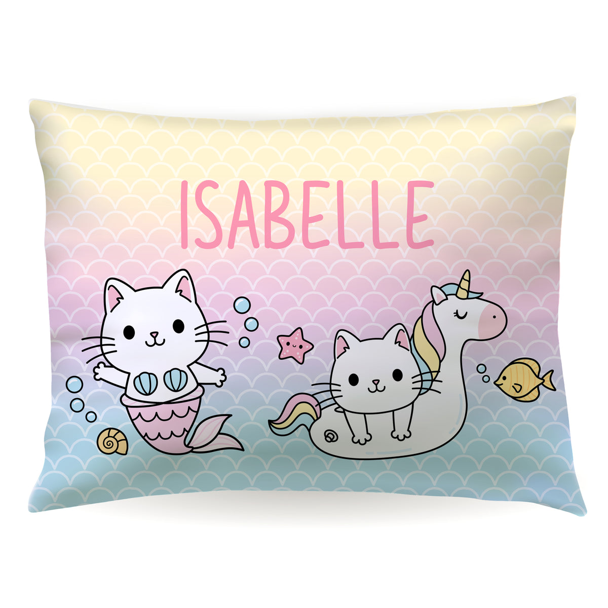 Rainbow Cat Personalized Custom Pillowcase • Standard or Toddler Size