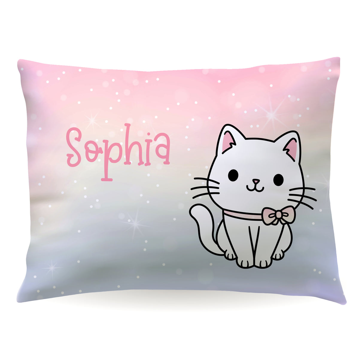 Rainbow Cat Personalized Custom Pillowcase • Standard or Toddler Size