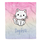 Cat Rainbow Minky Blanket Personalized Custom