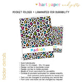 Rainbow Cheetah Animal Print Personalized 2-Pocket Folder