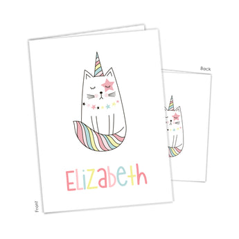 Cat Unicorn Kitten Personalized 2-Pocket Folder