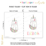 Cat Unicorn Kitten Personalized 2-Pocket Folder