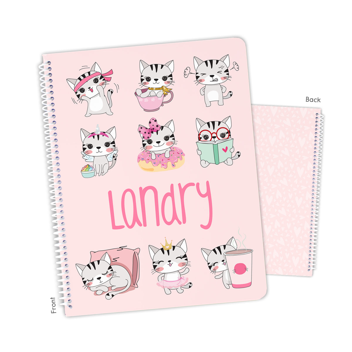 Kitten Cat Personalized Custom Notebook or Sketchbook • School Office Supplies