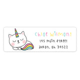 Rainbow Cat Return Address Labels • Self Adhesive Stickers