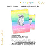 Cat Kitten Rainbow Personalized 2-Pocket Folder