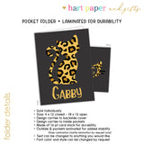 Cheetah Print Cat Personalized 2-Pocket Folder