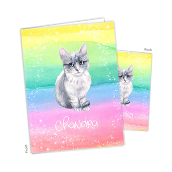 Cat Kitten Rainbow Personalized 2-Pocket Folder