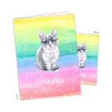 Cat Kitten Rainbow Personalized 2-Pocket Folder
