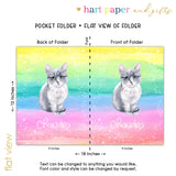 Cat Kitten Rainbow Personalized 2-Pocket Folder