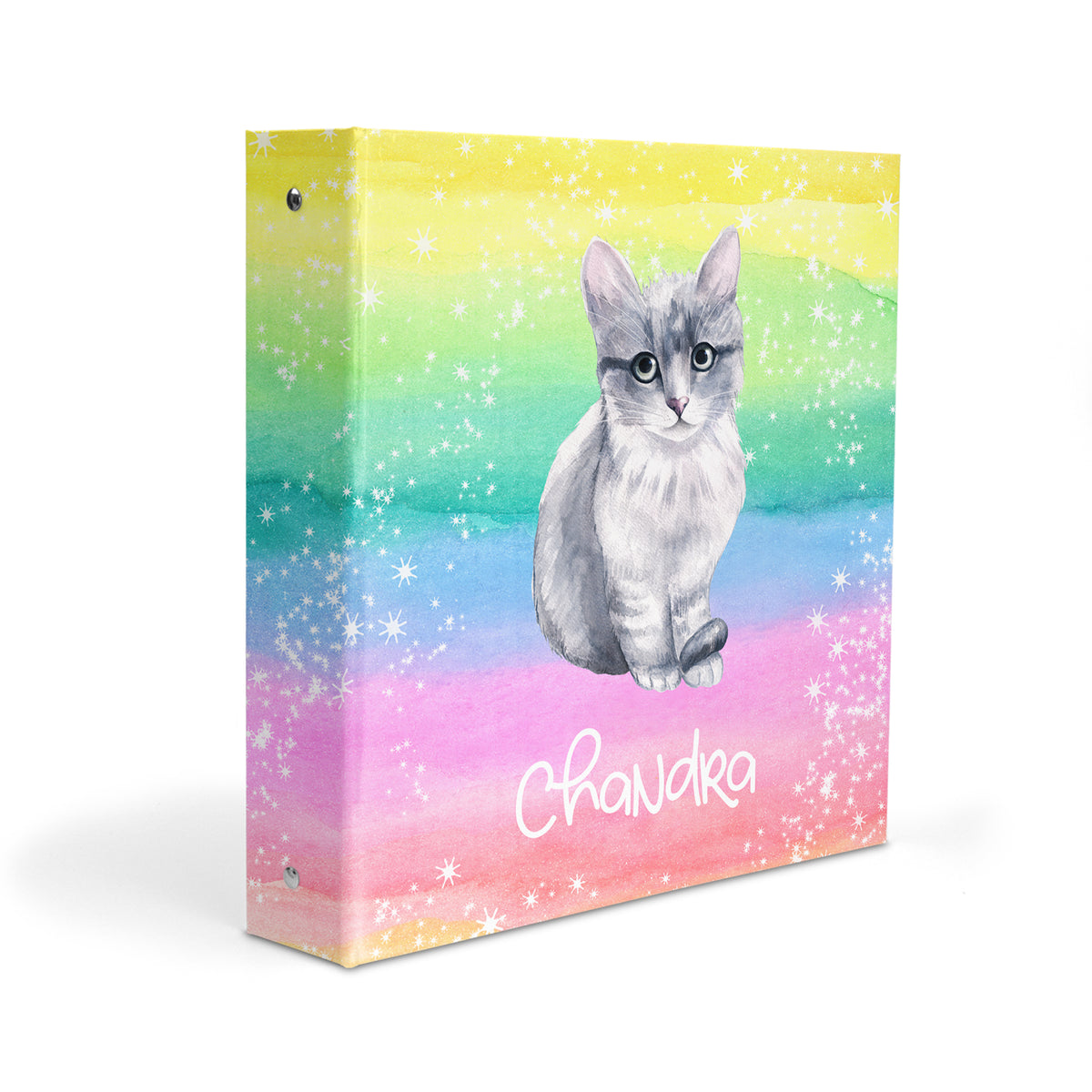 Cat Animals Personalized Custom 2" 3 Ring Binder • School Office Supplies