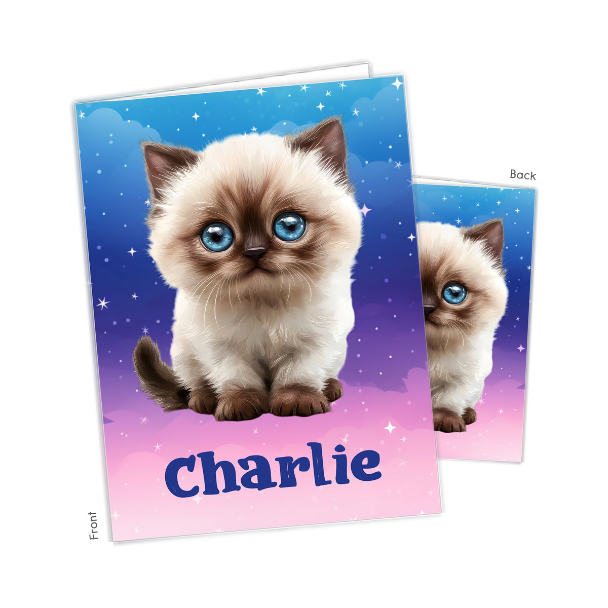 Cat Kitten Rainbow Personalized Custom 2-Pocket Folder • School Office Supplies