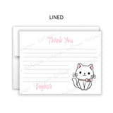 Cat Kitten Thank You Note Card Stationery • Fill in Blank, Lined or Blank Cards