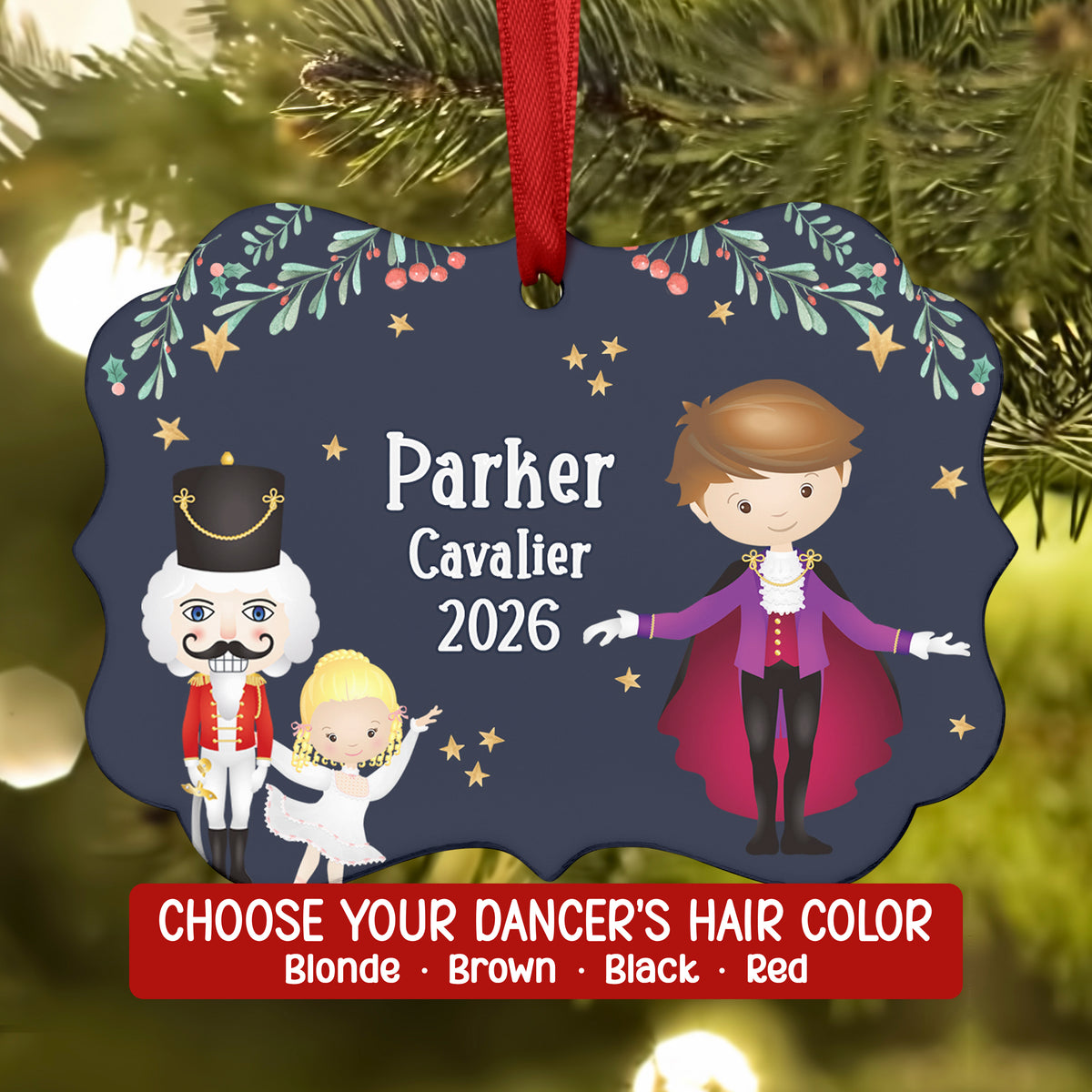 Cavalier Party Boy Girl Teen Hans Fritz • Nutcracker Christmas Ornament Personalized Custom Holiday Decor Gift Boy Girl Ballerina Ballet