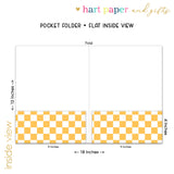 Yellow White Checks Personalized 2-Pocket Folder