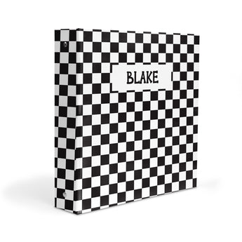 Black White Checks Personalized 2" 3 Ring Binder