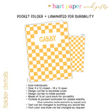 Yellow White Checks Personalized 2-Pocket Folder