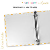 Yellow White Checks Personalized 2" 3 Ring Binder