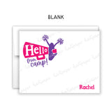 Cheer Sports Summer Camp Camping Note Cards Stationery • Fill in Blank, Lined or Blank Cards