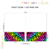 Rainbow Cheetah Animal Print Personalized 2-Pocket Folder