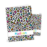 Rainbow Cheetah Animal Print Personalized 2-Pocket Folder