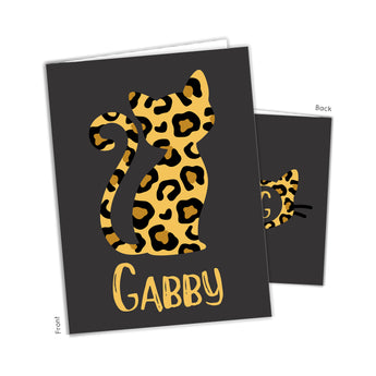 Cheetah Print Cat Personalized 2-Pocket Folder