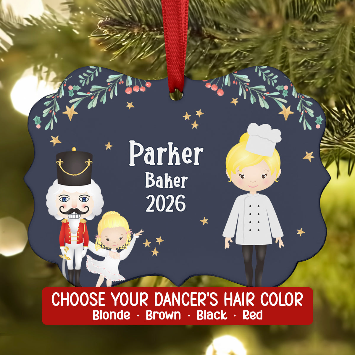 Chef Cook Baker • Nutcracker Christmas Ornament Personalized Custom Holiday Decor Gift Boy Girl Ballerina Ballet