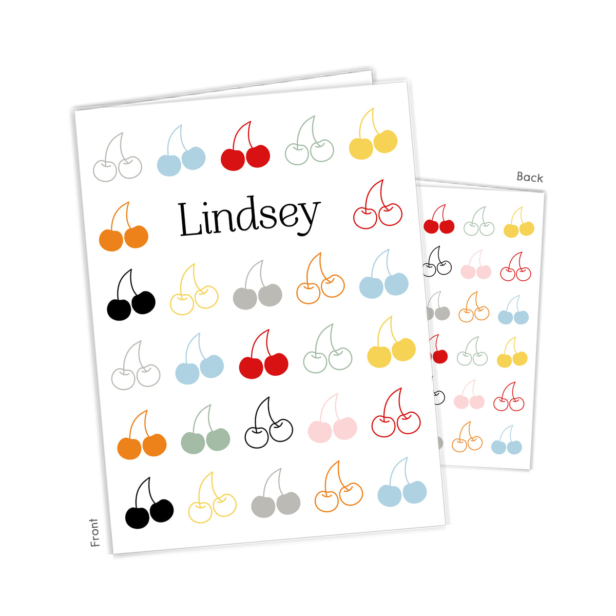 Rainbow Cherry Cherries Personalized Custom 2-Pocket Folder • School Office Supplies