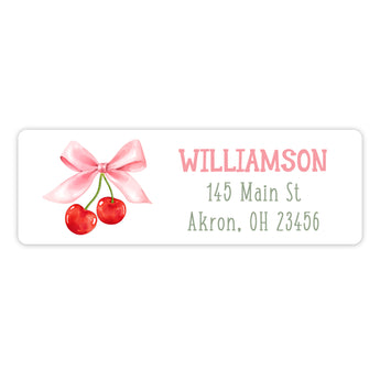 Cherry Return Address Labels • Self Adhesive Stickers