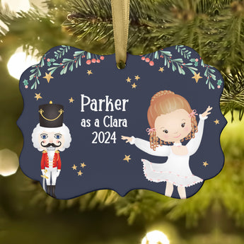 Clara Marie • Nutcracker Christmas Ornament Personalized Custom Holiday Decor Gift Boy Girl Ballerina Ballet