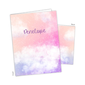 Rainbow Clouds Personalized 2-Pocket Folder